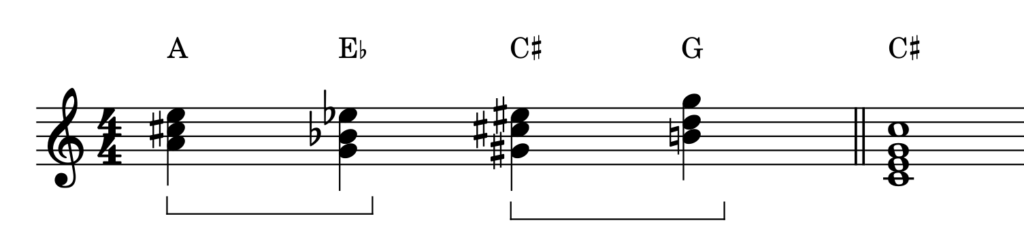 chromatic mediants in chord sequences